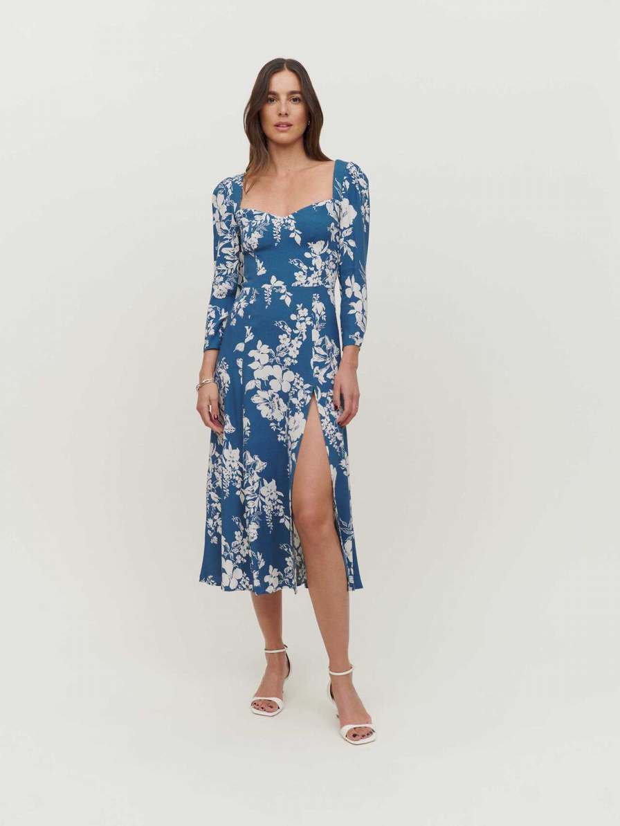 Women's Reformation Mara Dress Azure | USA-012746