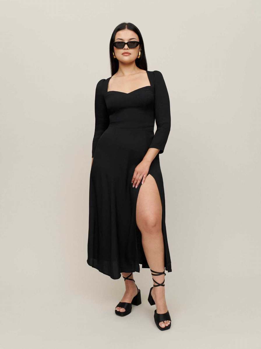 Women's Reformation Mara Dress Black | USA-2761850