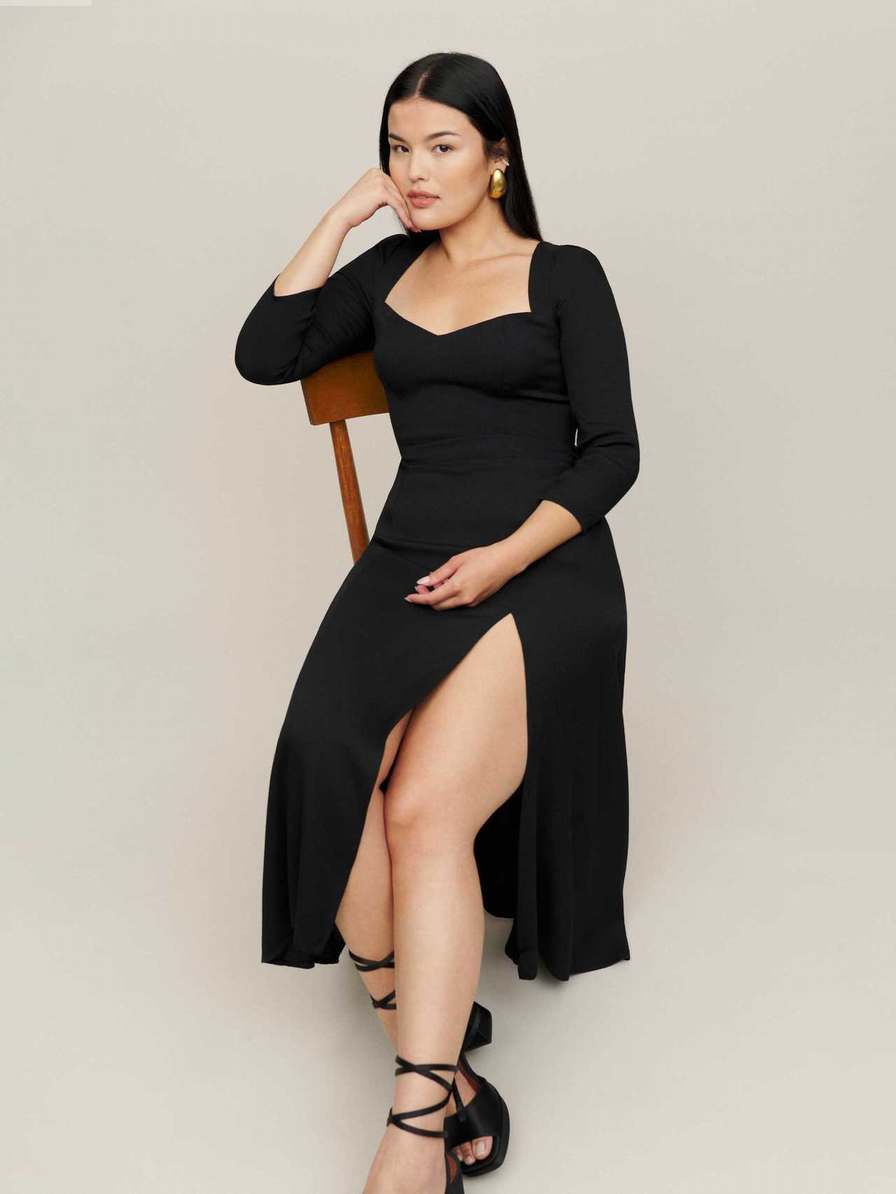 Women's Reformation Mara Dress Black | USA-2761850