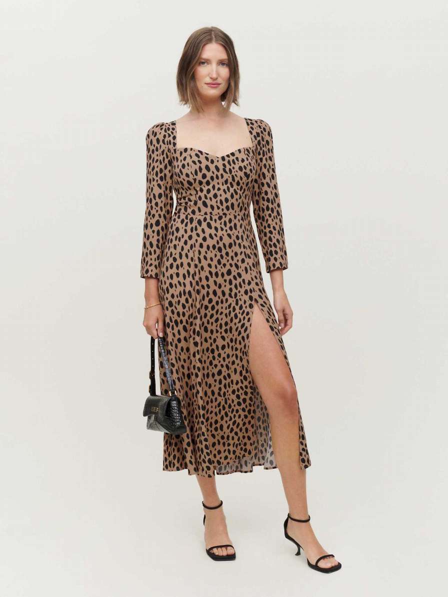 Women's Reformation Mara Dress Leopard | USA-4067821