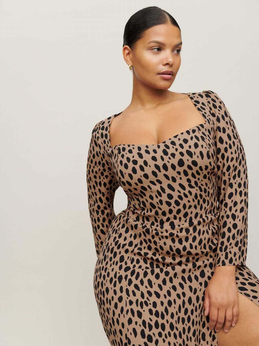 Women's Reformation Mara Es Dress Leopard | USA-760283