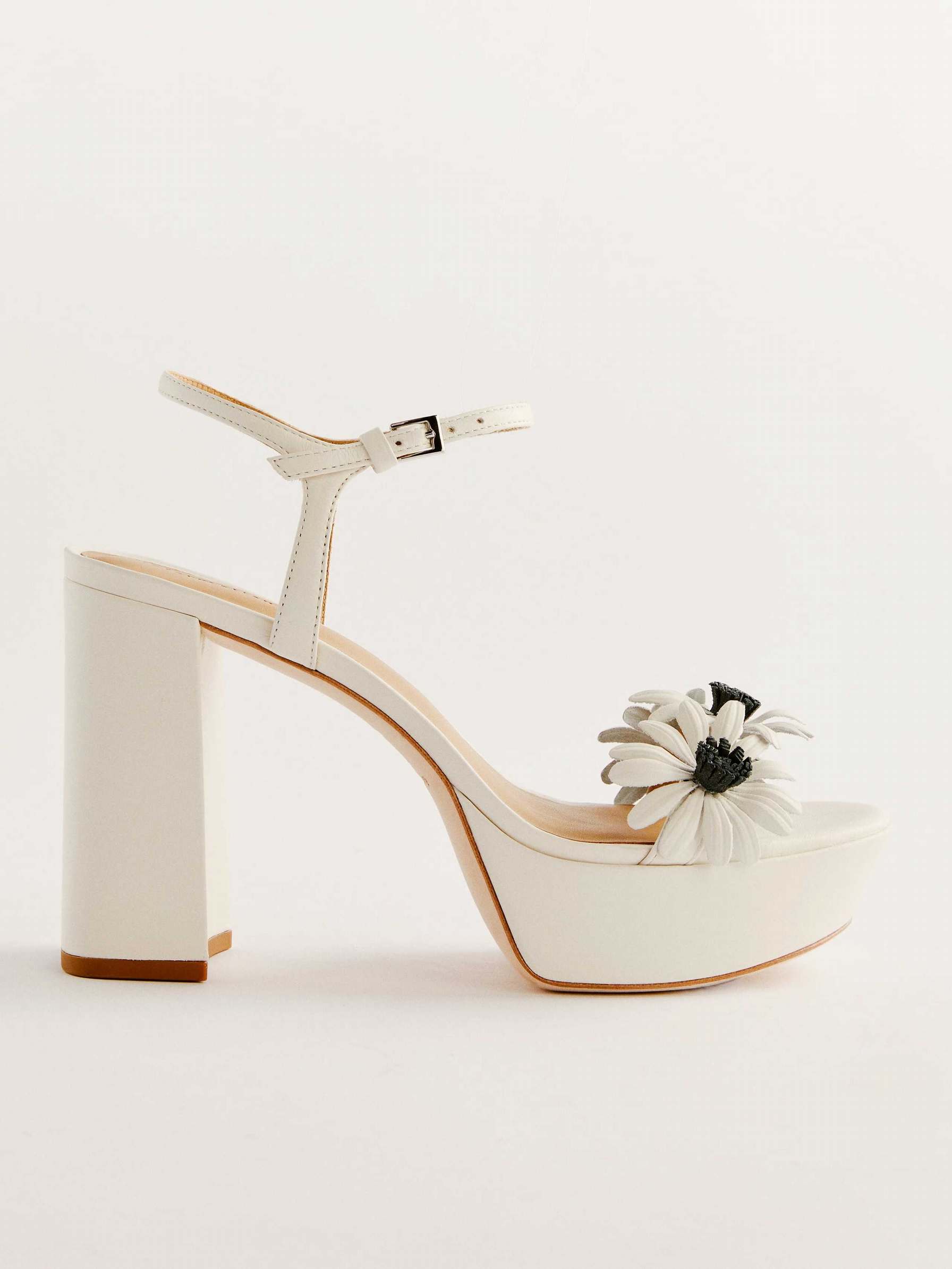 Women's Reformation Margarite Floral Platform Sandals White | USA-210876