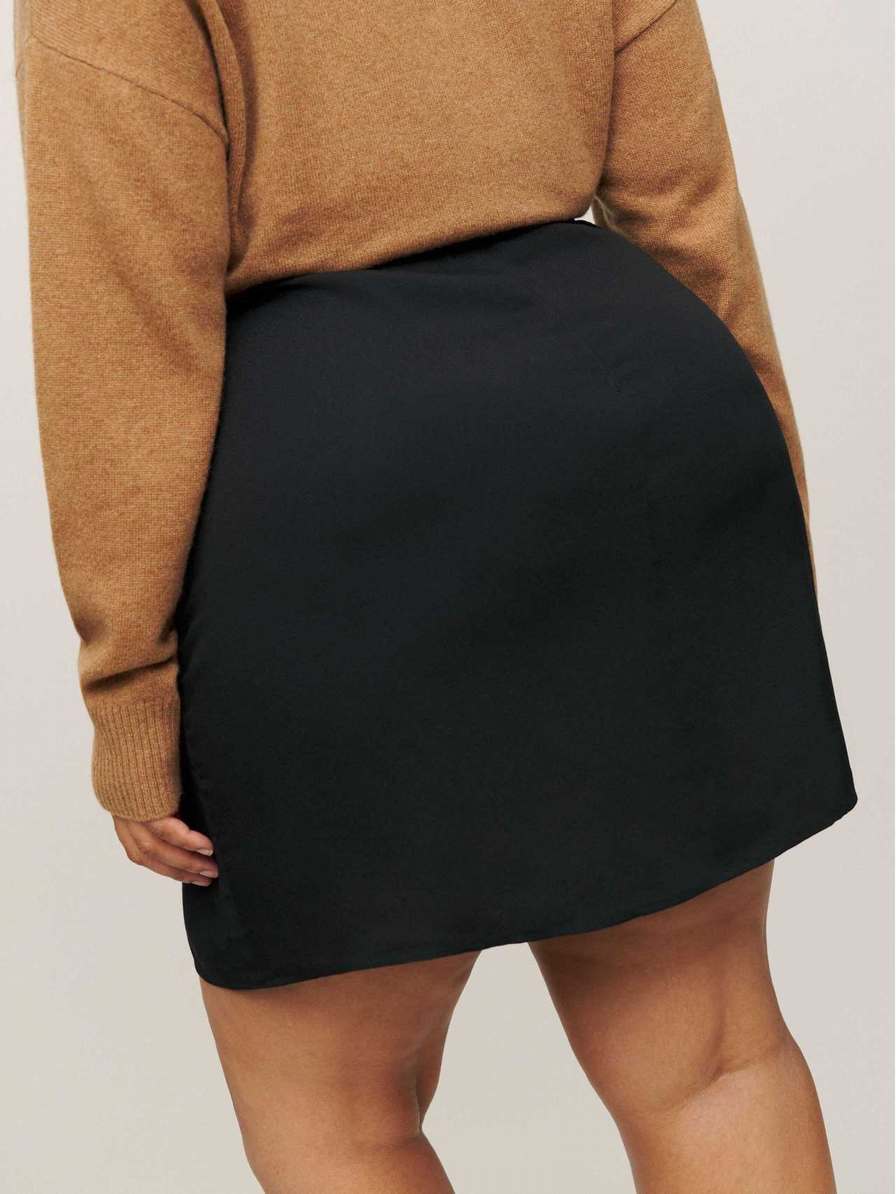 Women's Reformation Margot Es Skirts Black | USA-571624