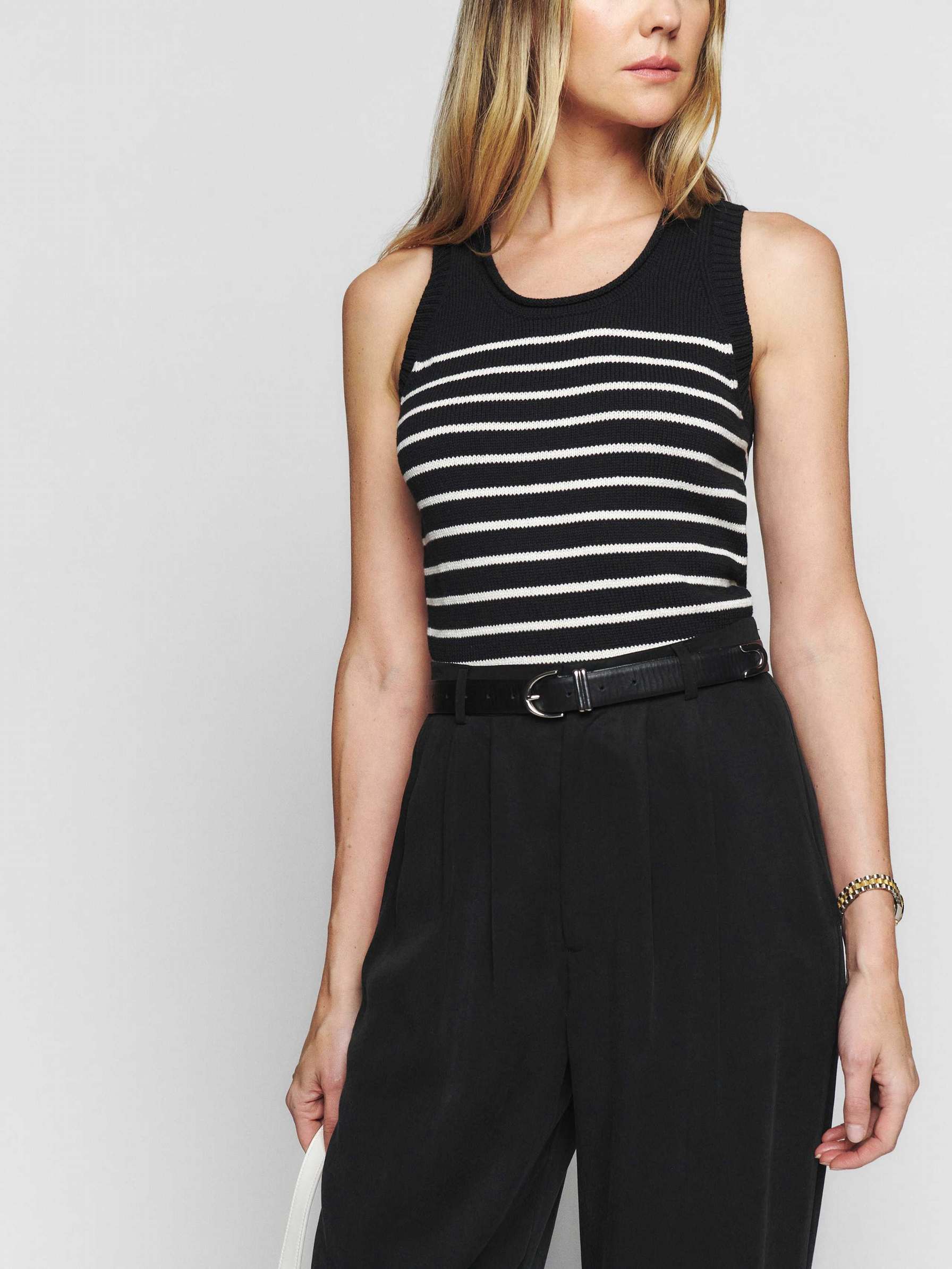 Women's Reformation Marion Cotton Tanks Stripes | USA-8037516