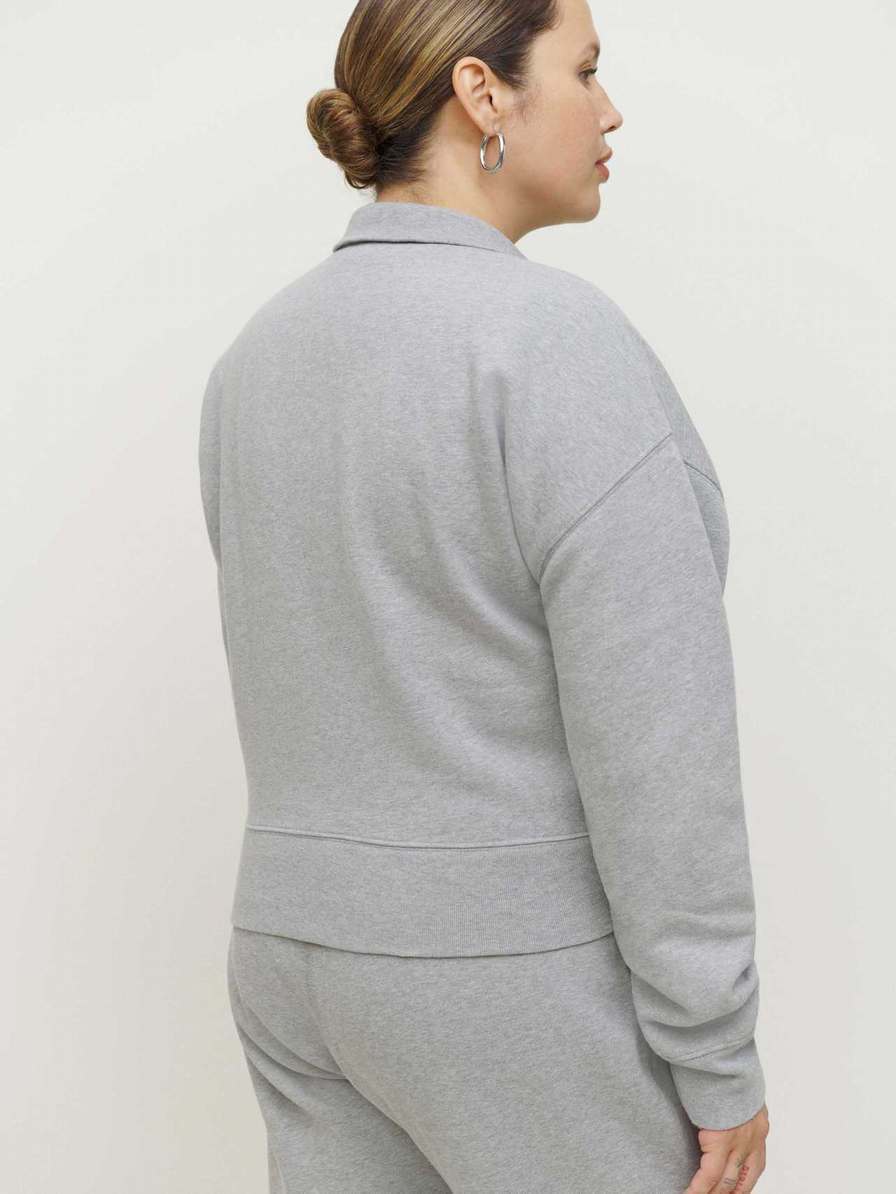 Women's Reformation Marla Zip Sweatshirt Grey | USA-163428