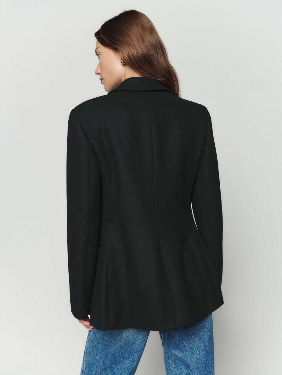 Women's Reformation Martins Fitted Blazers Black | USA-1863257