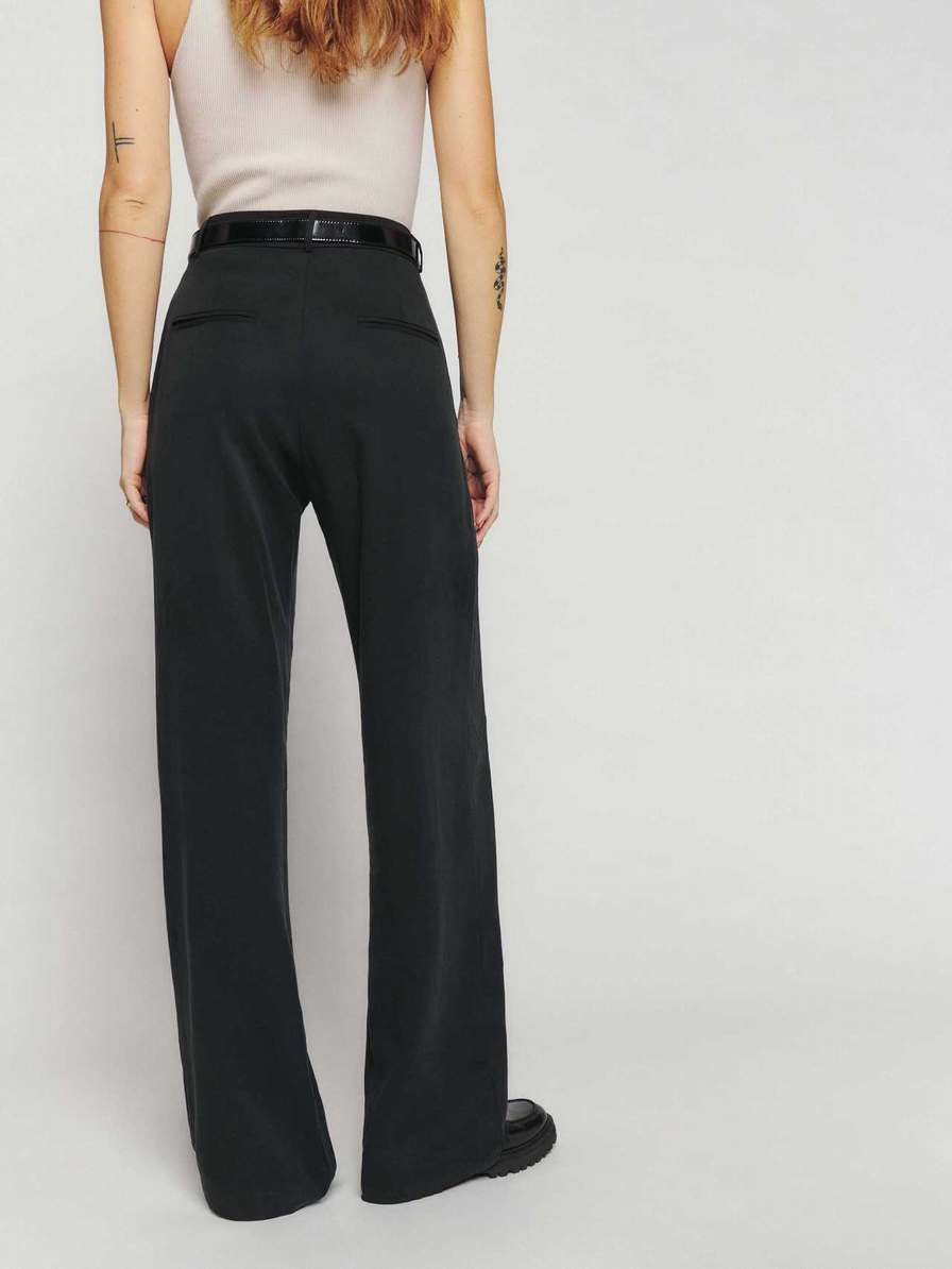 Women's Reformation Mason Pants Black | USA-780125