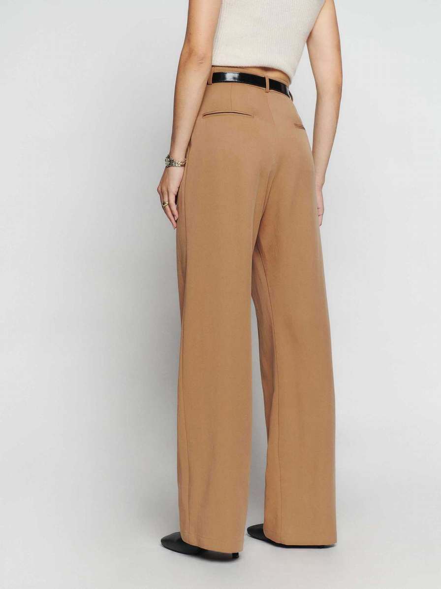 Women's Reformation Mason Pants Brown | USA-108574