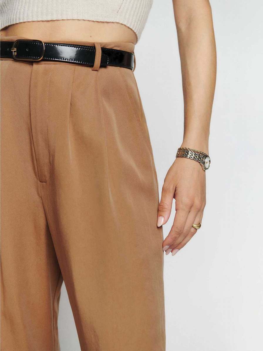 Women's Reformation Mason Pants Brown | USA-108574