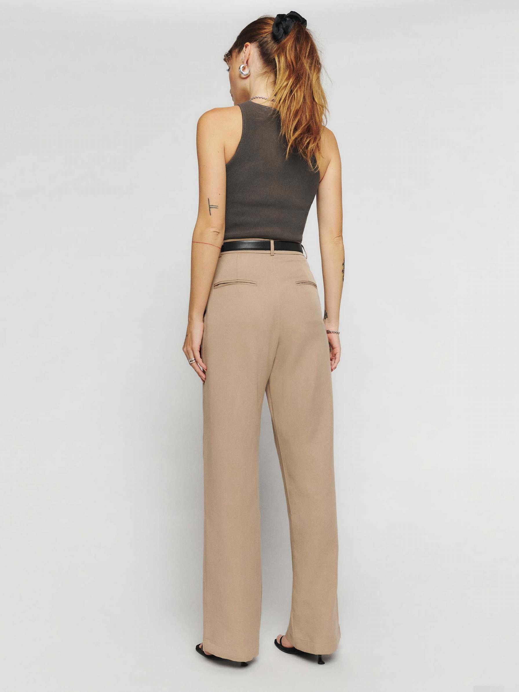 Women's Reformation Mason Pants Khaki | USA-410568