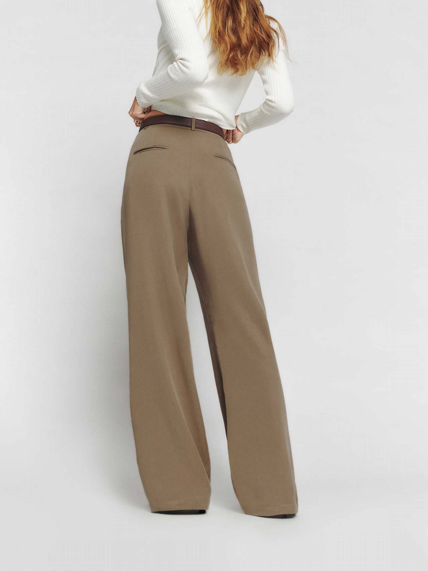 Women's Reformation Mason Pants Light Brown | USA-456271