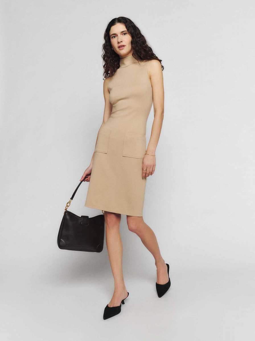 Women's Reformation Mateo Knit Dress Brown | USA-4652807