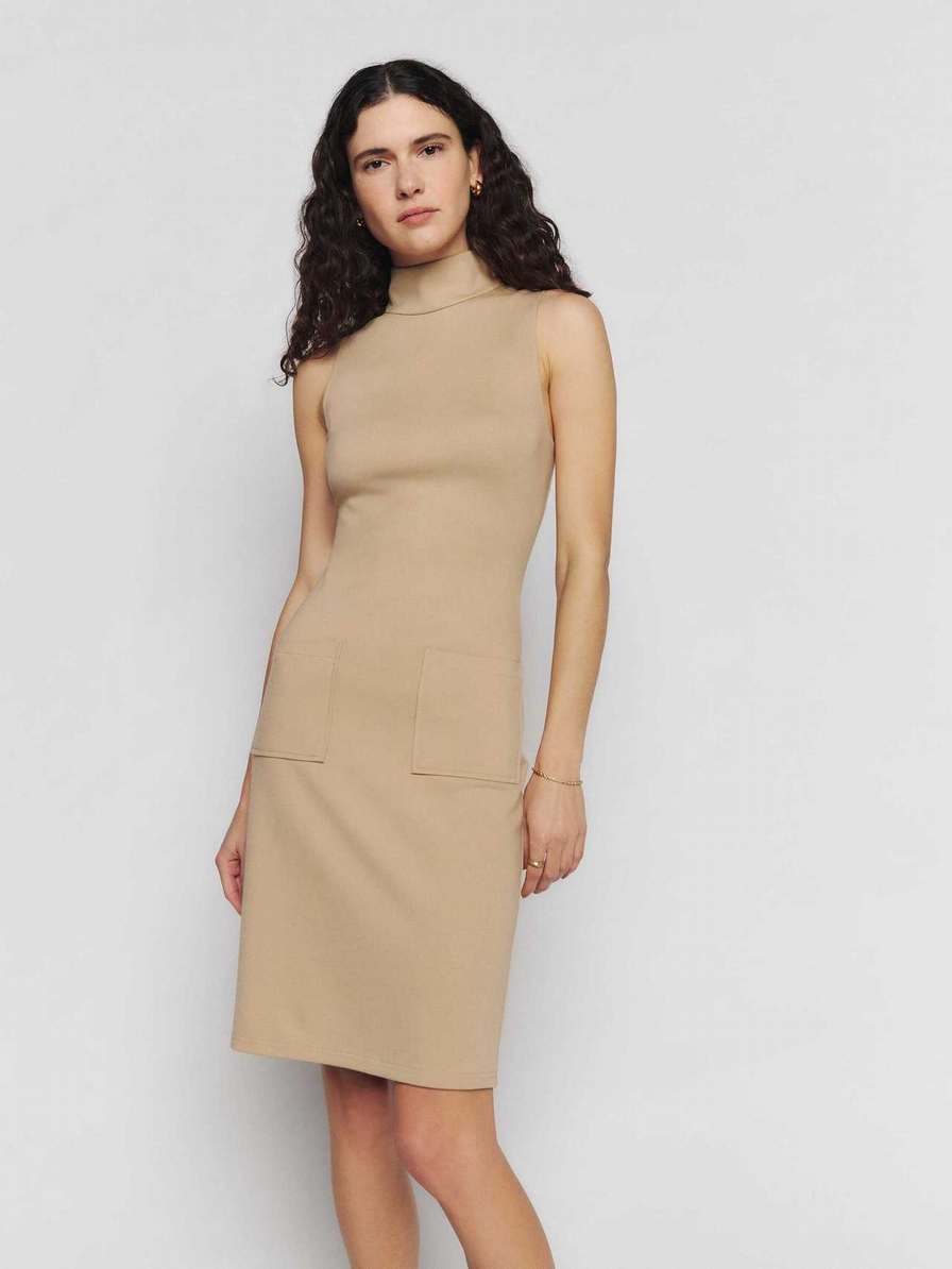 Women's Reformation Mateo Knit Dress Brown | USA-4652807