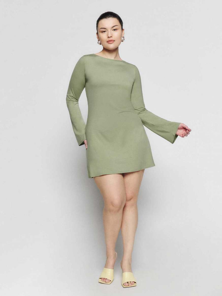 Women's Reformation Mayson Knit Dress Dark Green | USA-1728436