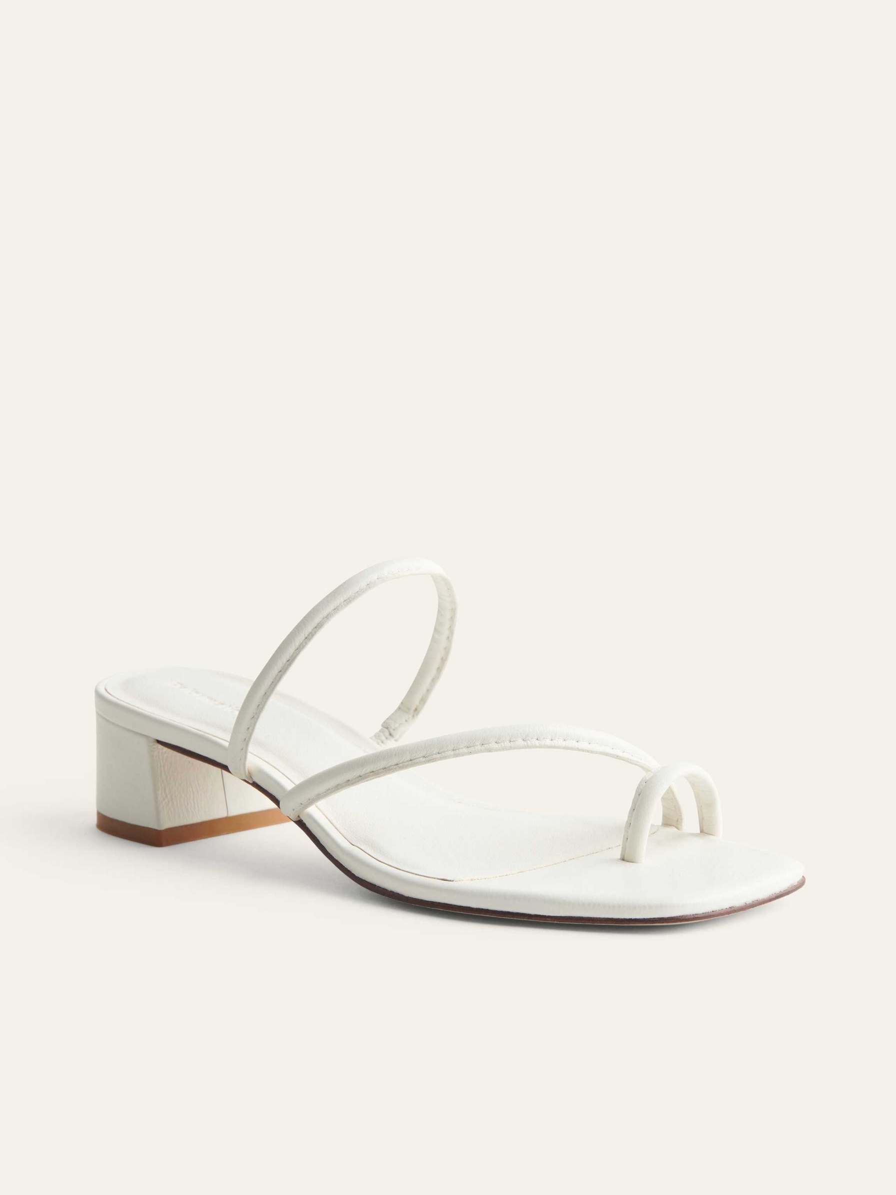 Women's Reformation Meena Toe Ring Block Sandals White | USA-7456082