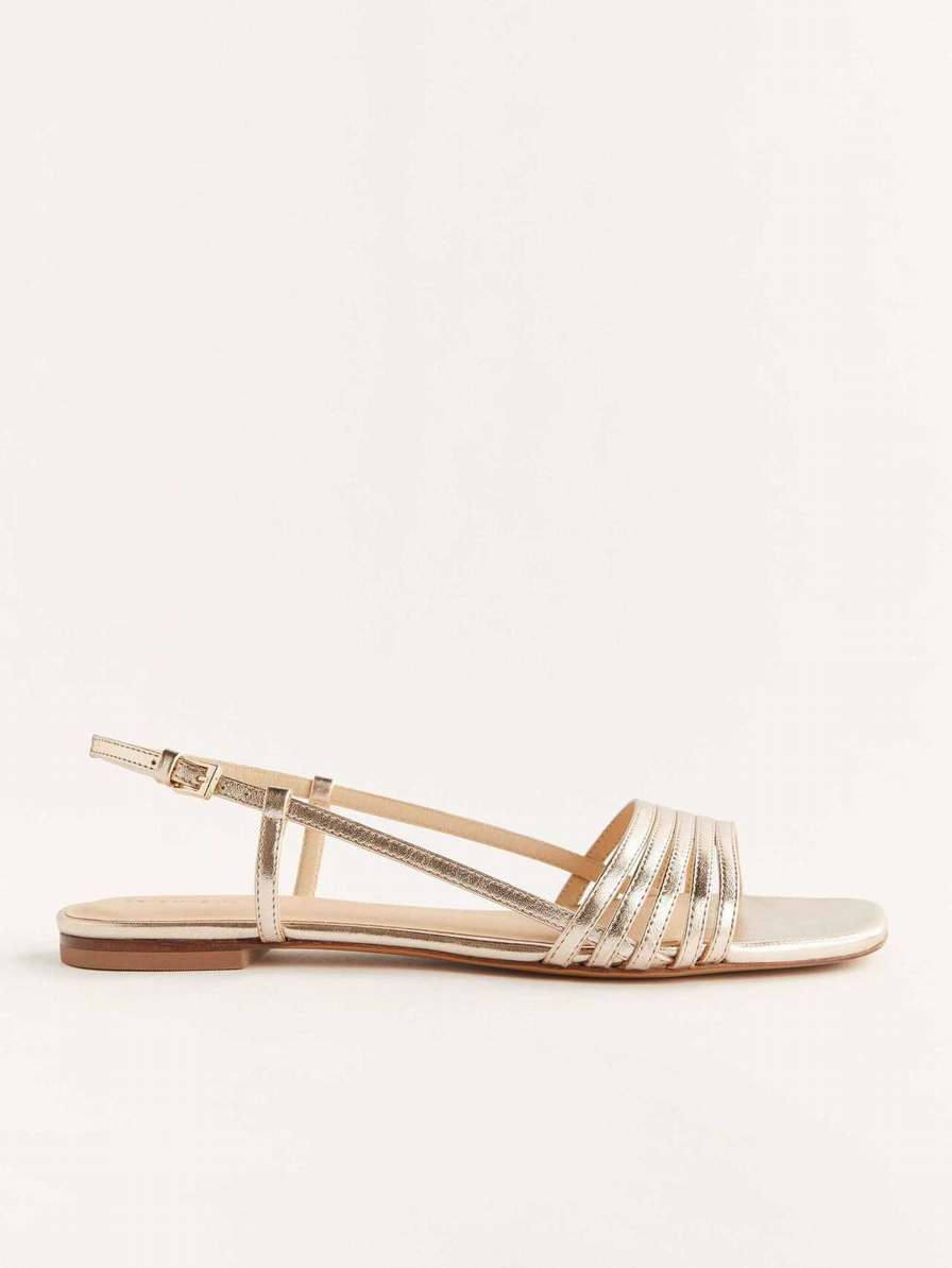 Women's Reformation Millie Lattice Sandals Gold | USA-013865