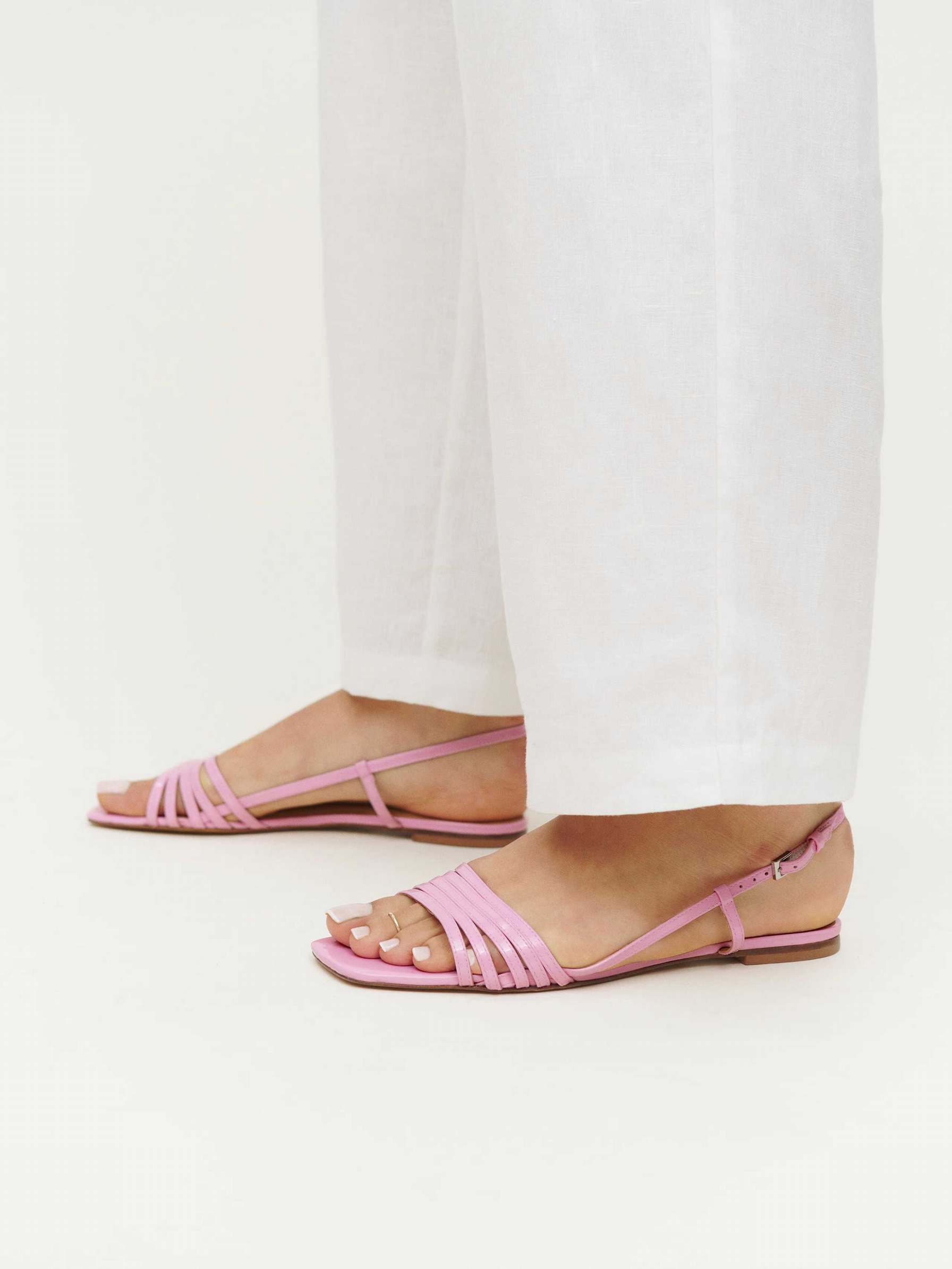 Women's Reformation Millie Lattice Sandals Pink | USA-327804