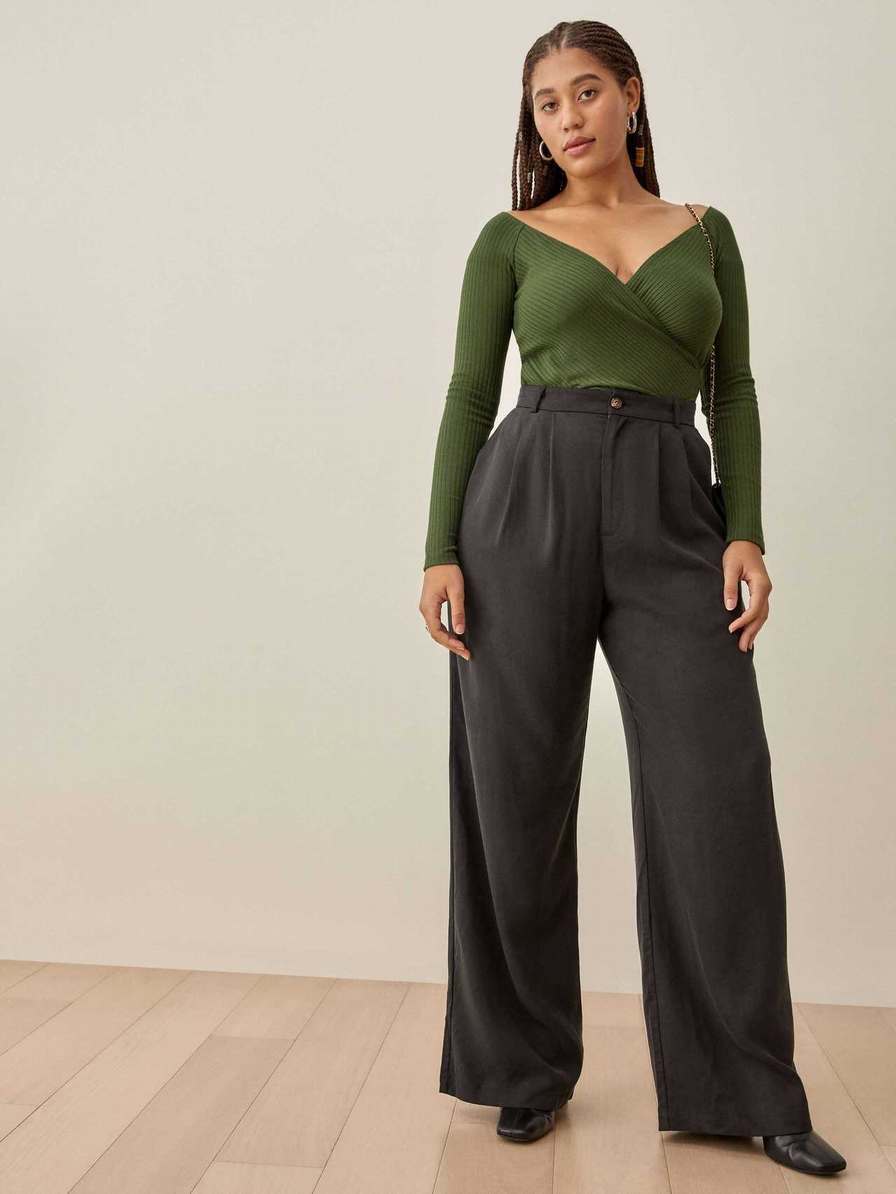 Women's Reformation Minnie Knit Tops Dark Green | USA-145682