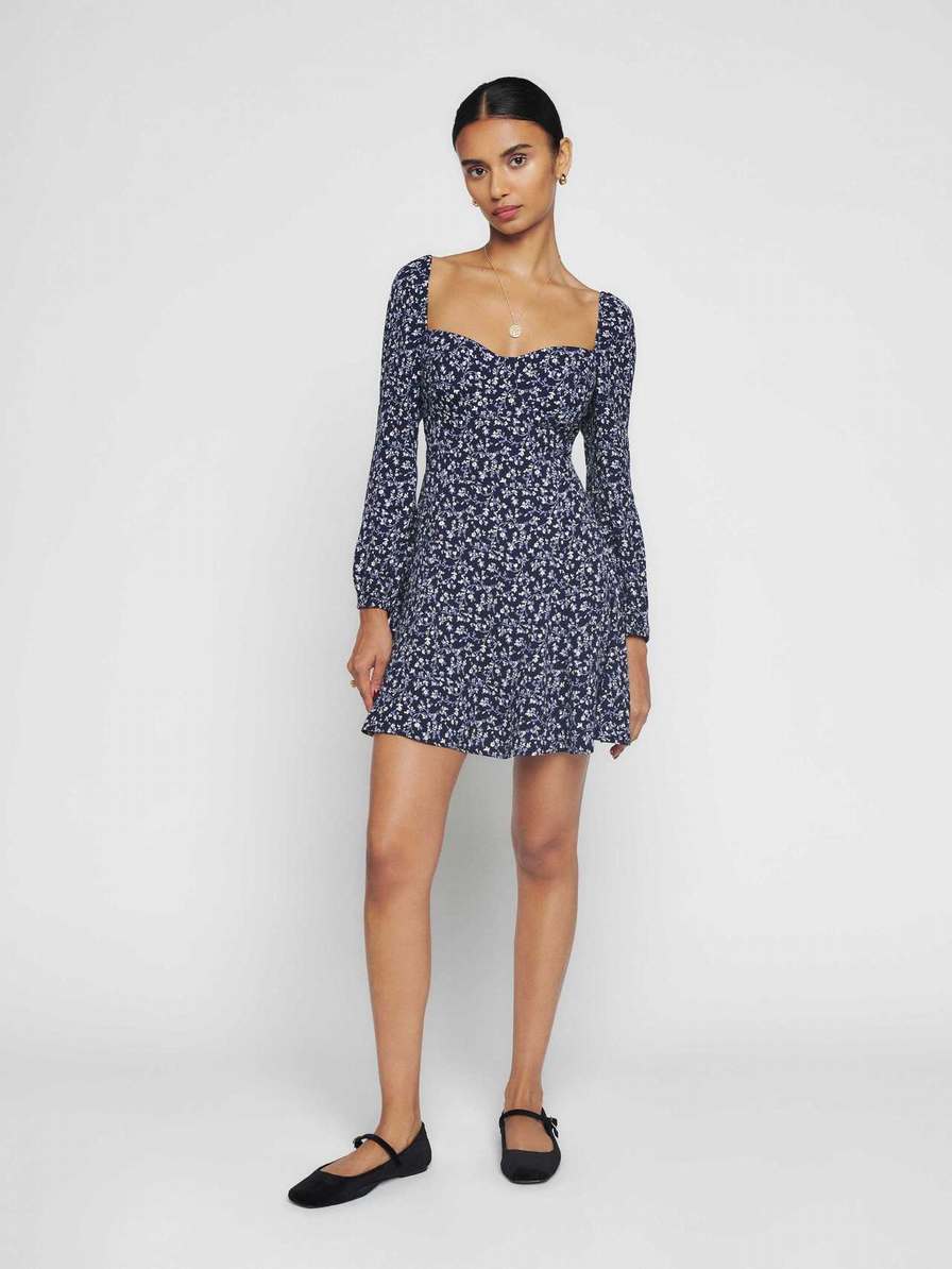 Women's Reformation Mochi Dress Blue | USA-413578