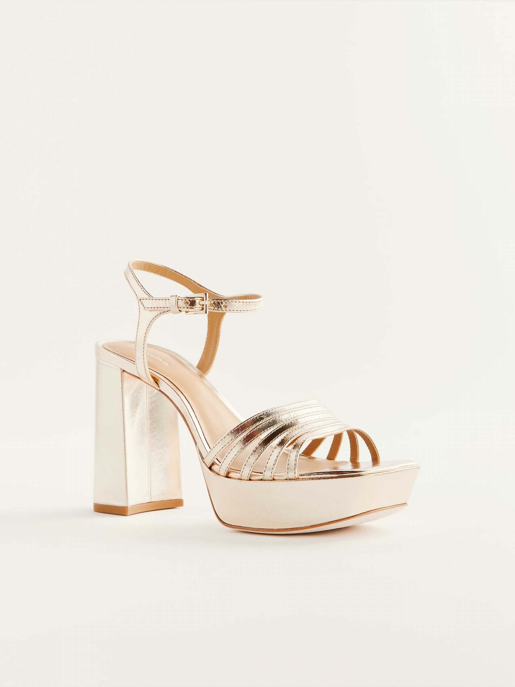 Women's Reformation Molly Platform Sandals Gold | USA-412306