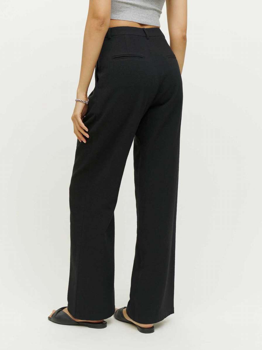 Women's Reformation Montauk Pants Black | USA-580672