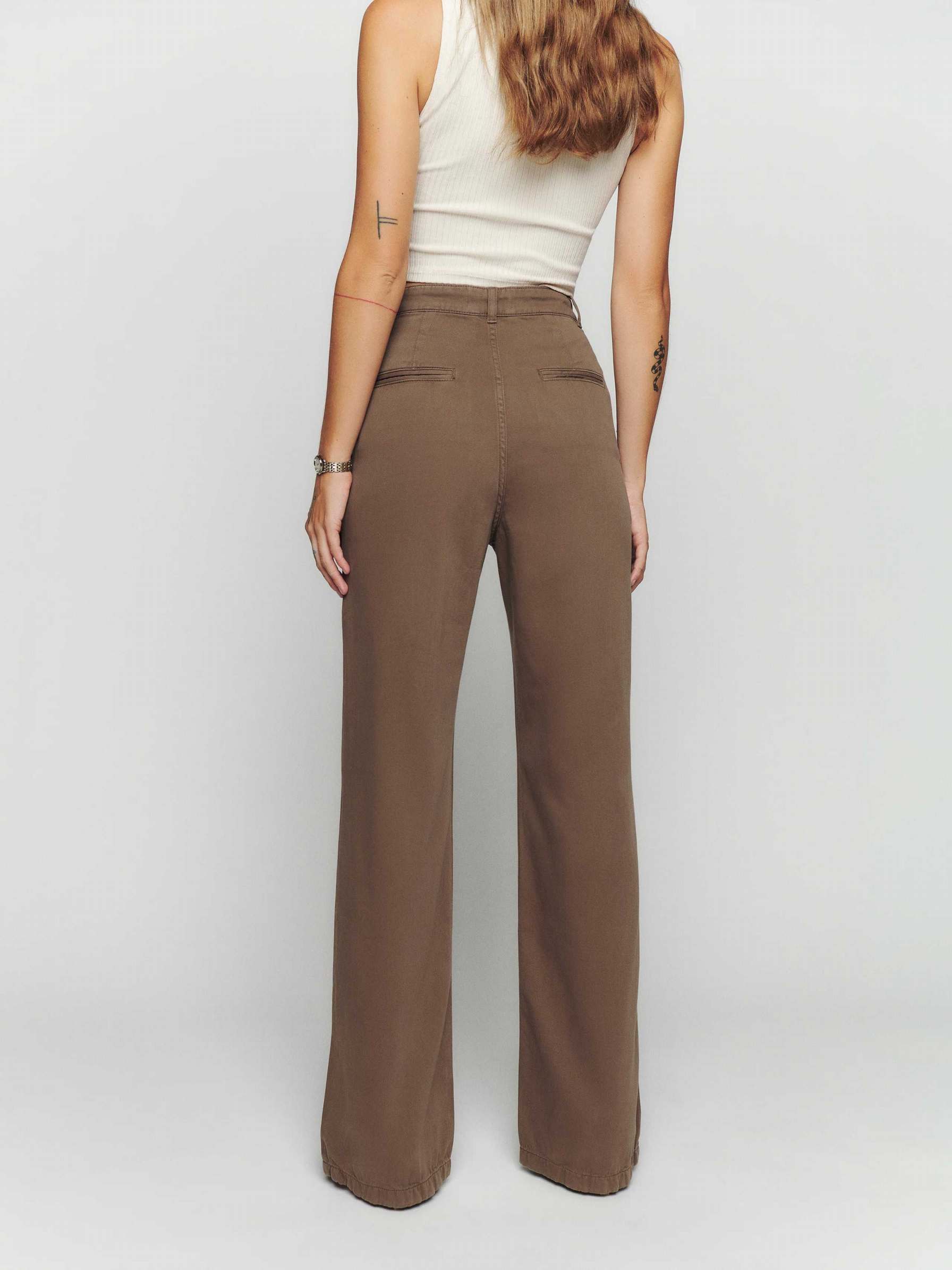 Women's Reformation Montauk Pants Khaki | USA-175024