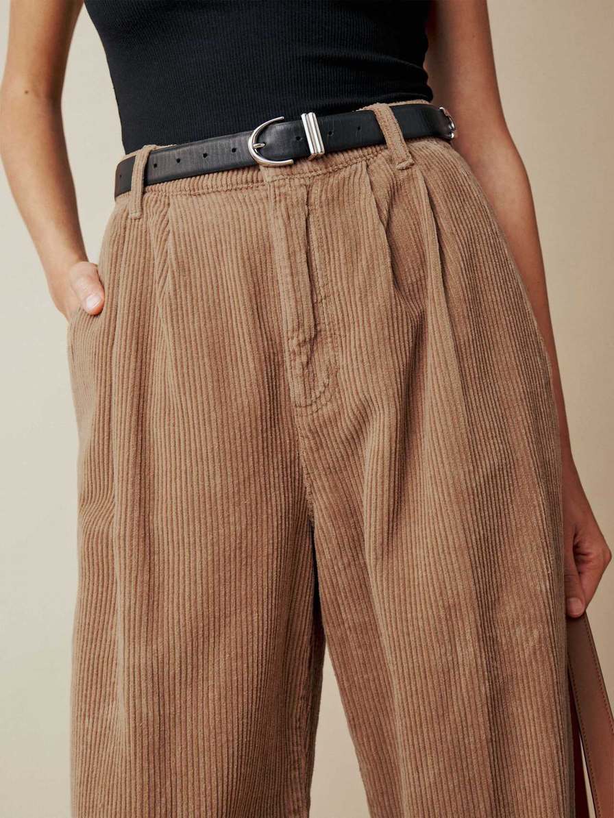 Women's Reformation Montauk Pants Khaki | USA-270813