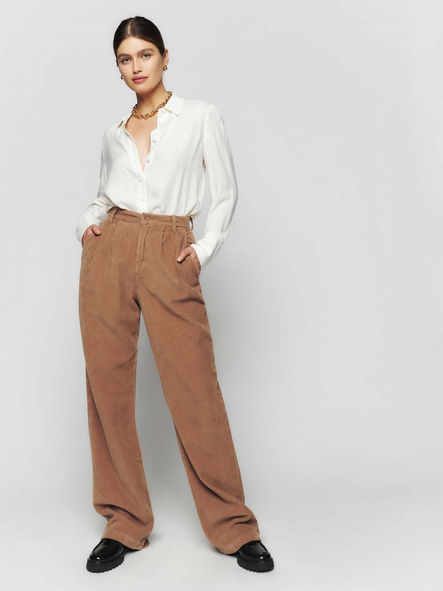 Women's Reformation Montauk Pants Khaki | USA-270813