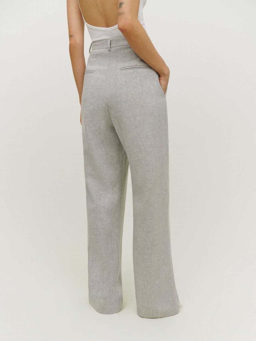 Women's Reformation Montauk Pants Light Grey | USA-278351