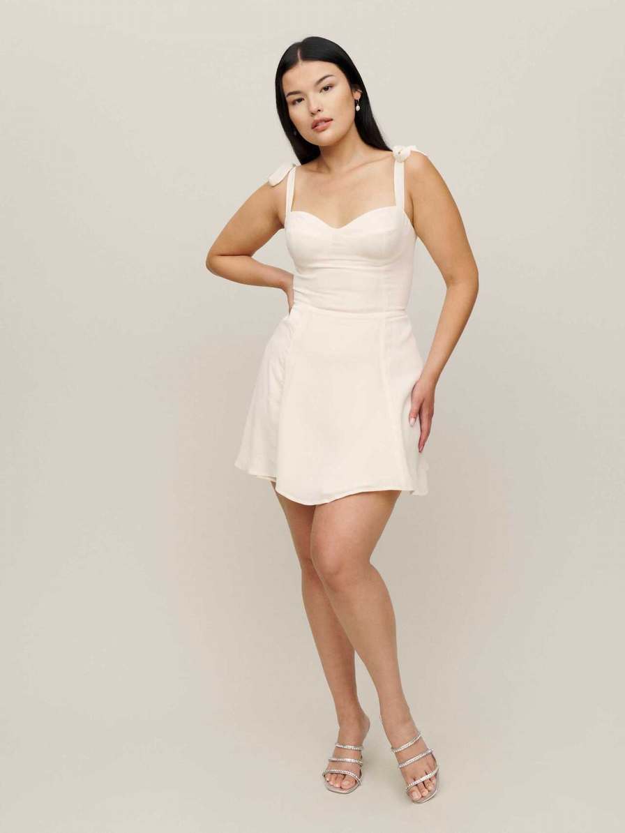 Women's Reformation Niara Dress White | USA-158347