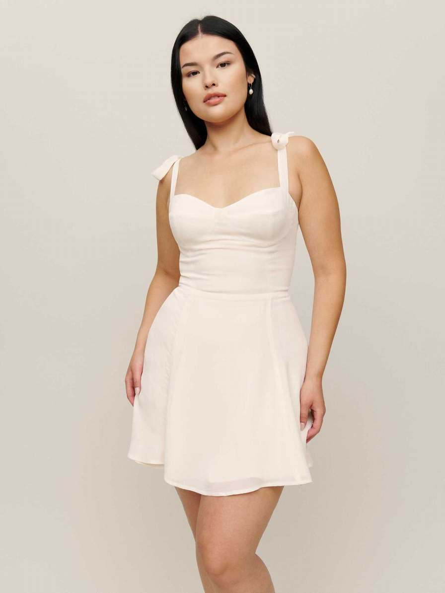 Women's Reformation Niara Dress White | USA-158347