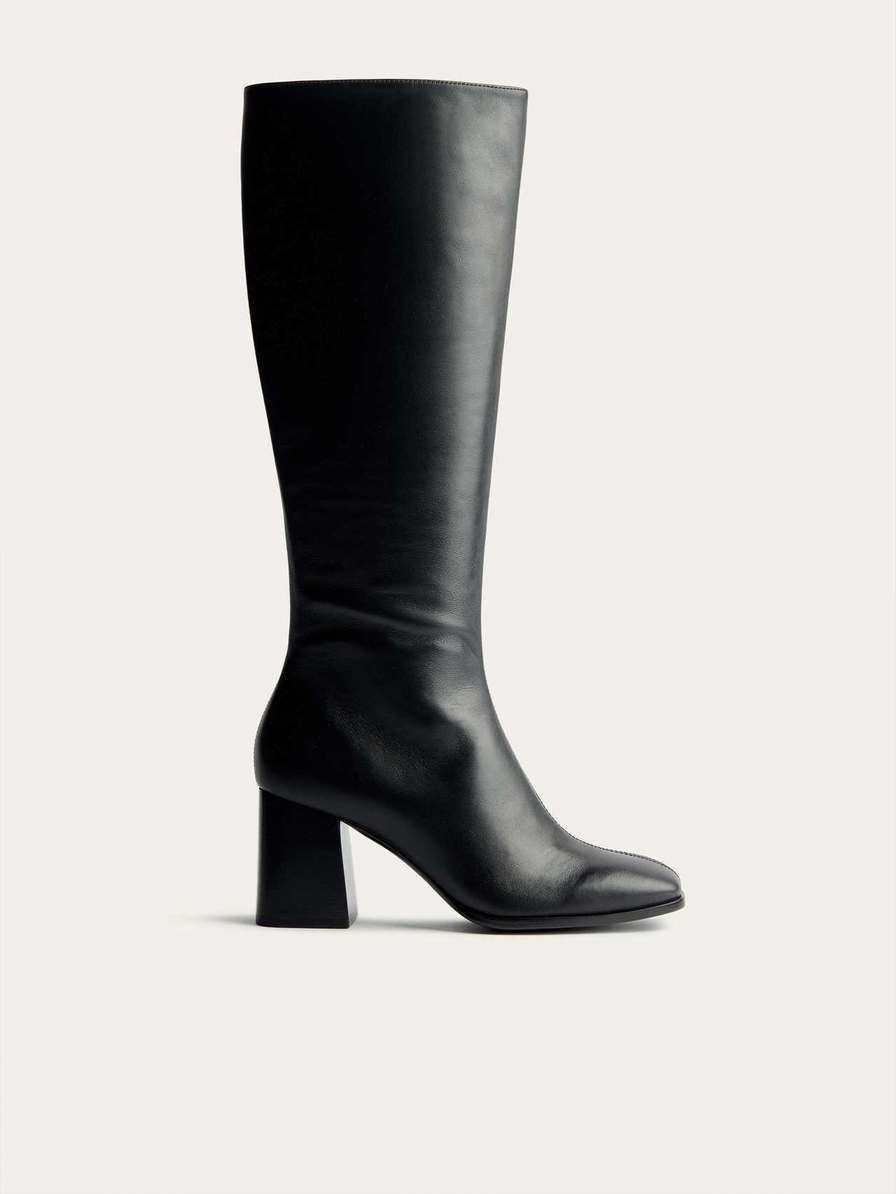 Women's Reformation Nylah Nappa Knee-high Boots Black | USA-3860274