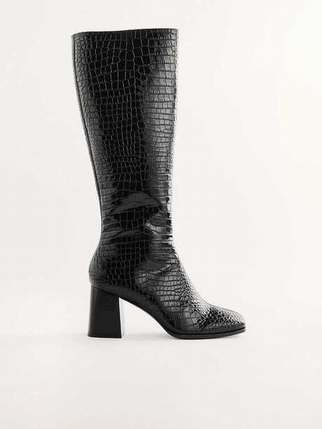 Women's Reformation Nylah Nappa Knee-high Boots Black | USA-831076