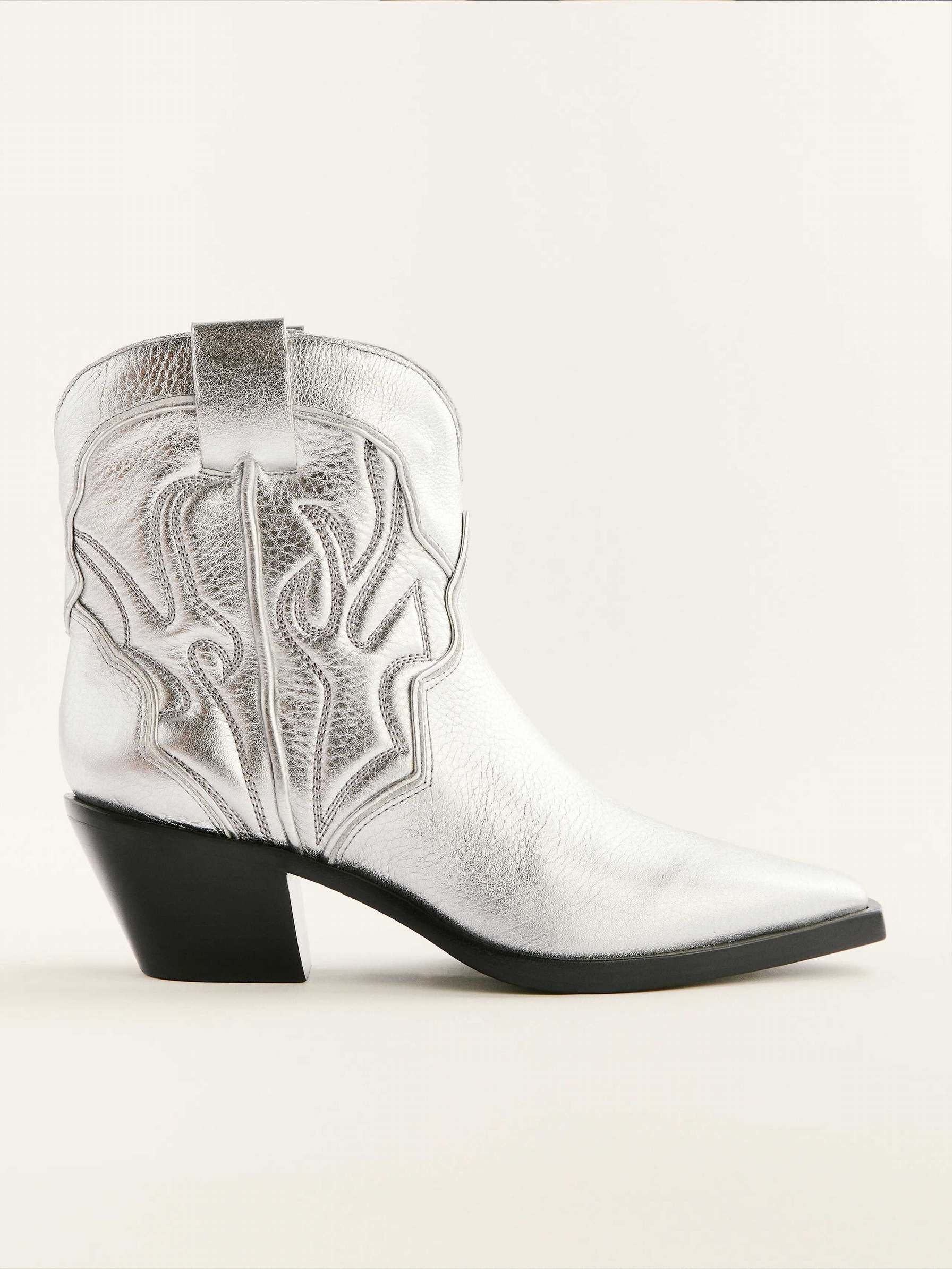 Women's Reformation Otto Mini Western Boots Silver | USA-1256348