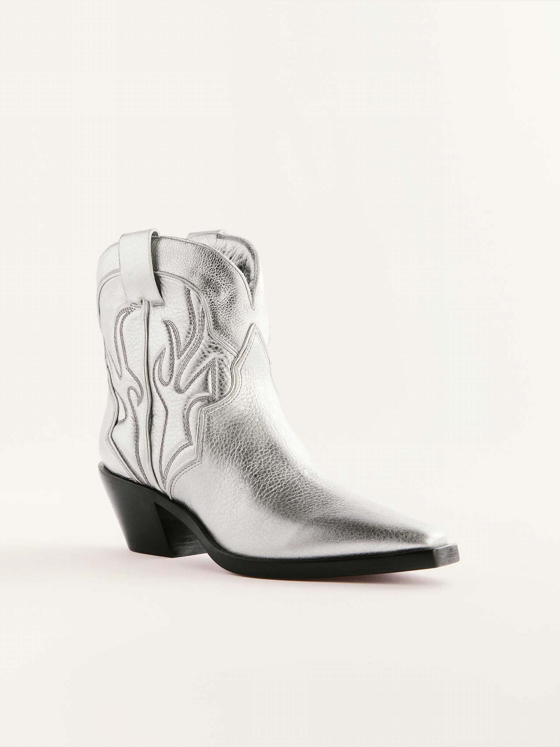 Women's Reformation Otto Mini Western Boots Silver | USA-1256348