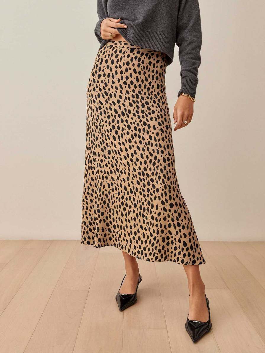 Women's Reformation Petites Bea Skirts Leopard | USA-214538