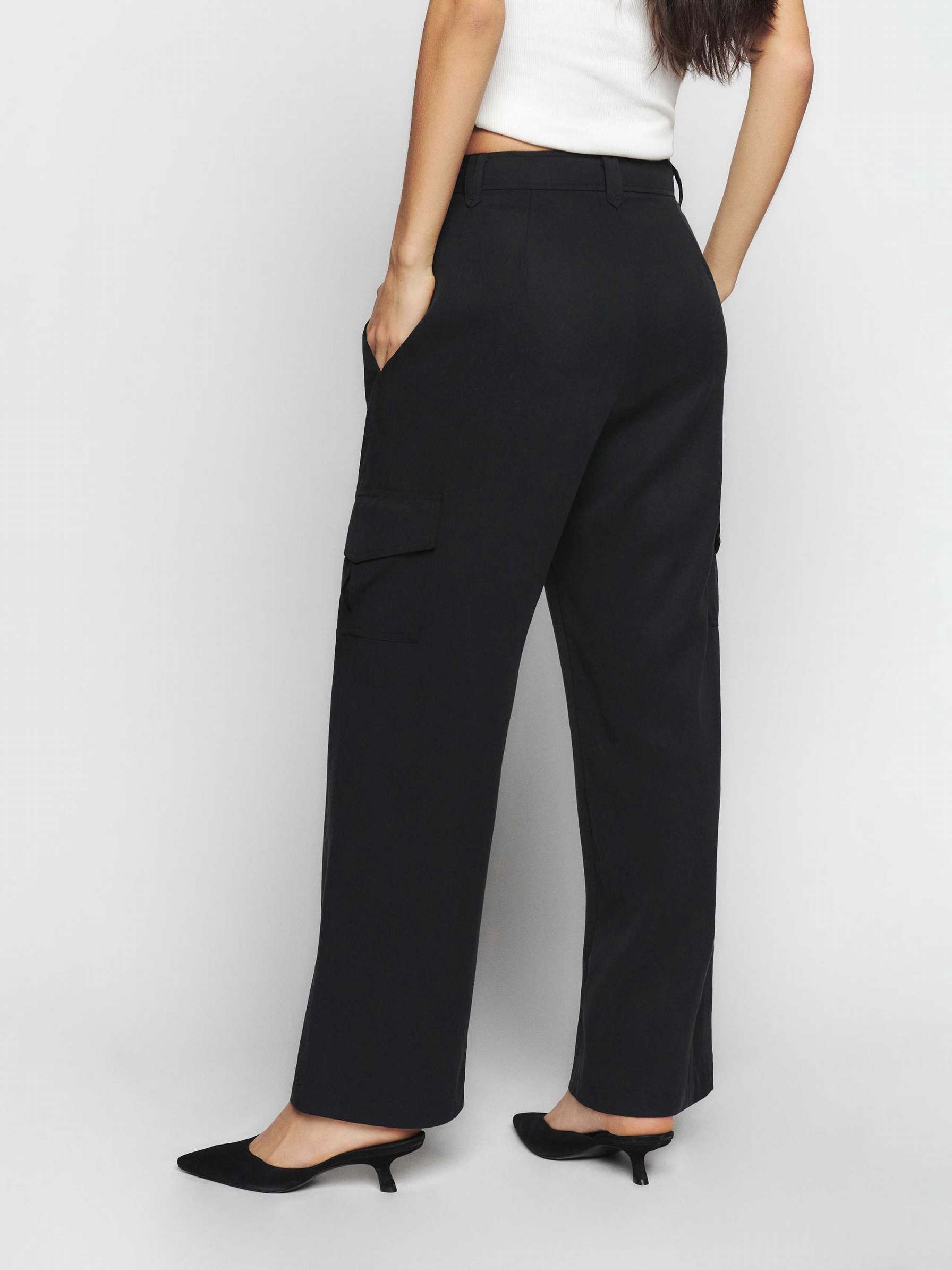 Women's Reformation Petites Jackson Pants Black | USA-508647