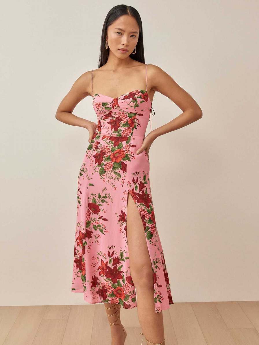 Women's Reformation Petites Juliette Dress Rose Flower | USA-036485