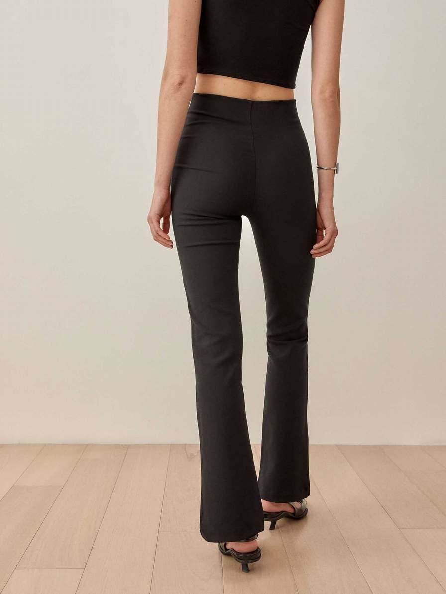 Women's Reformation Petites Len Pants Black | USA-123854