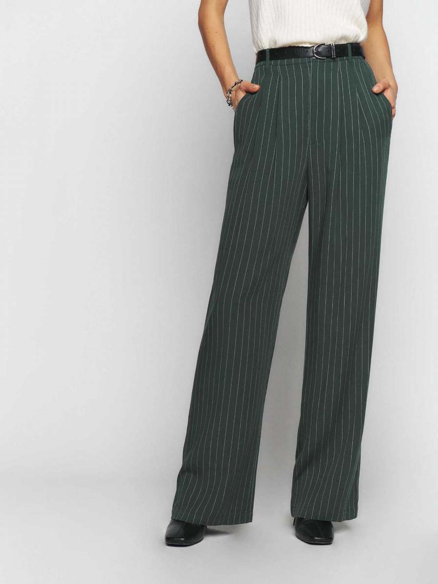 Women's Reformation Petites Mason Pants Stripes | USA-0274581