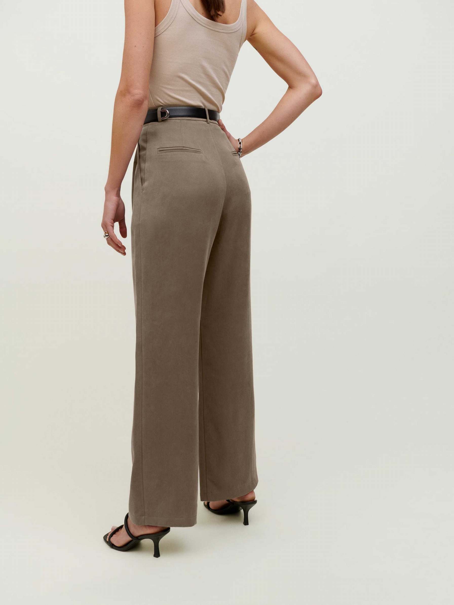 Women's Reformation Petites Mason Pants Light Brown | USA-3701468