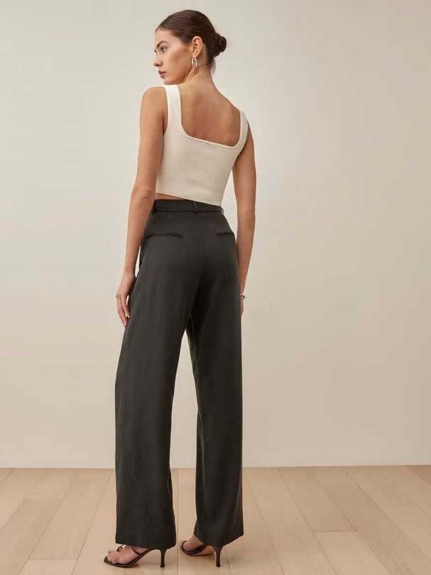 Women's Reformation Petites Mason Pants Black | USA-6123457