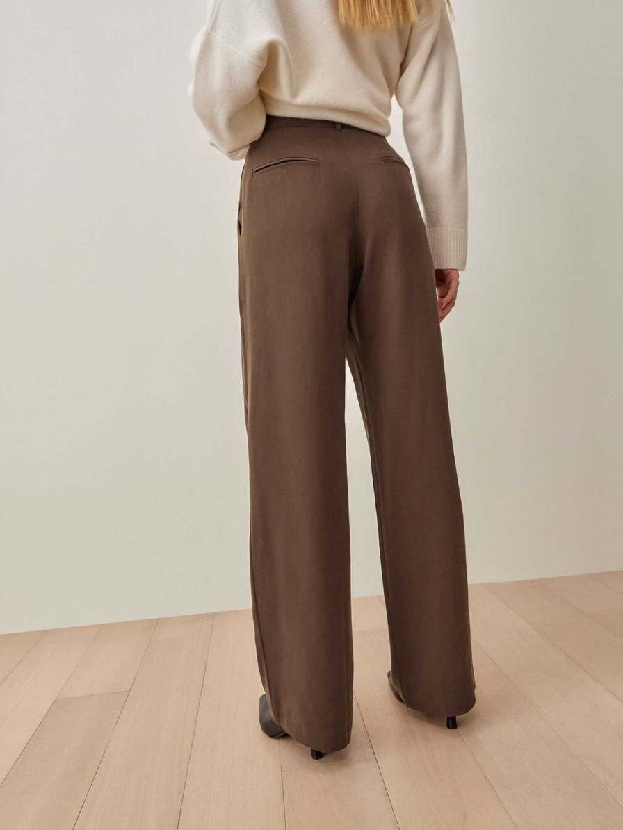 Women's Reformation Petites Mason Pants Coffee | USA-8534720