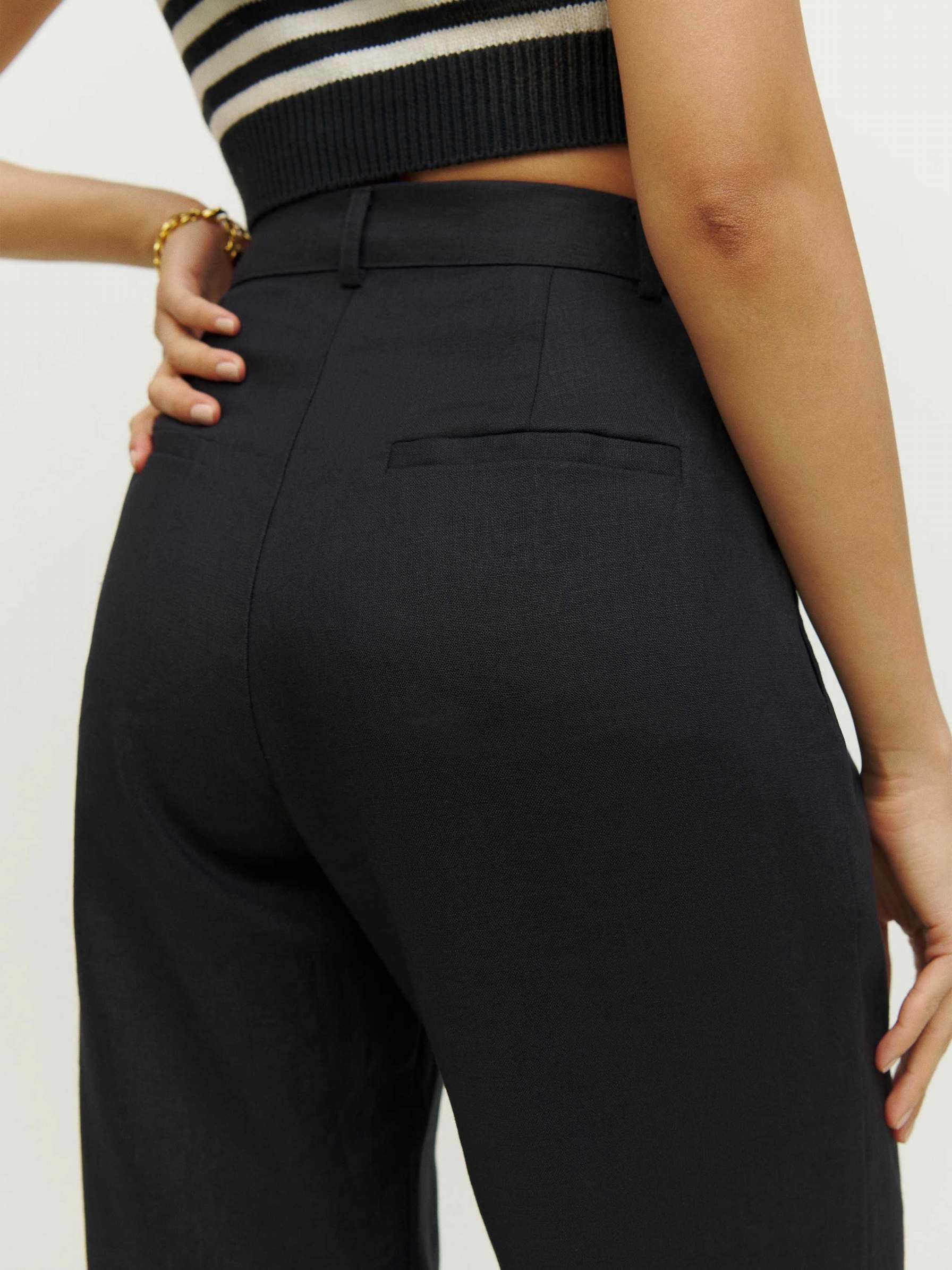 Women's Reformation Petites Vesta Pants Black | USA-147380