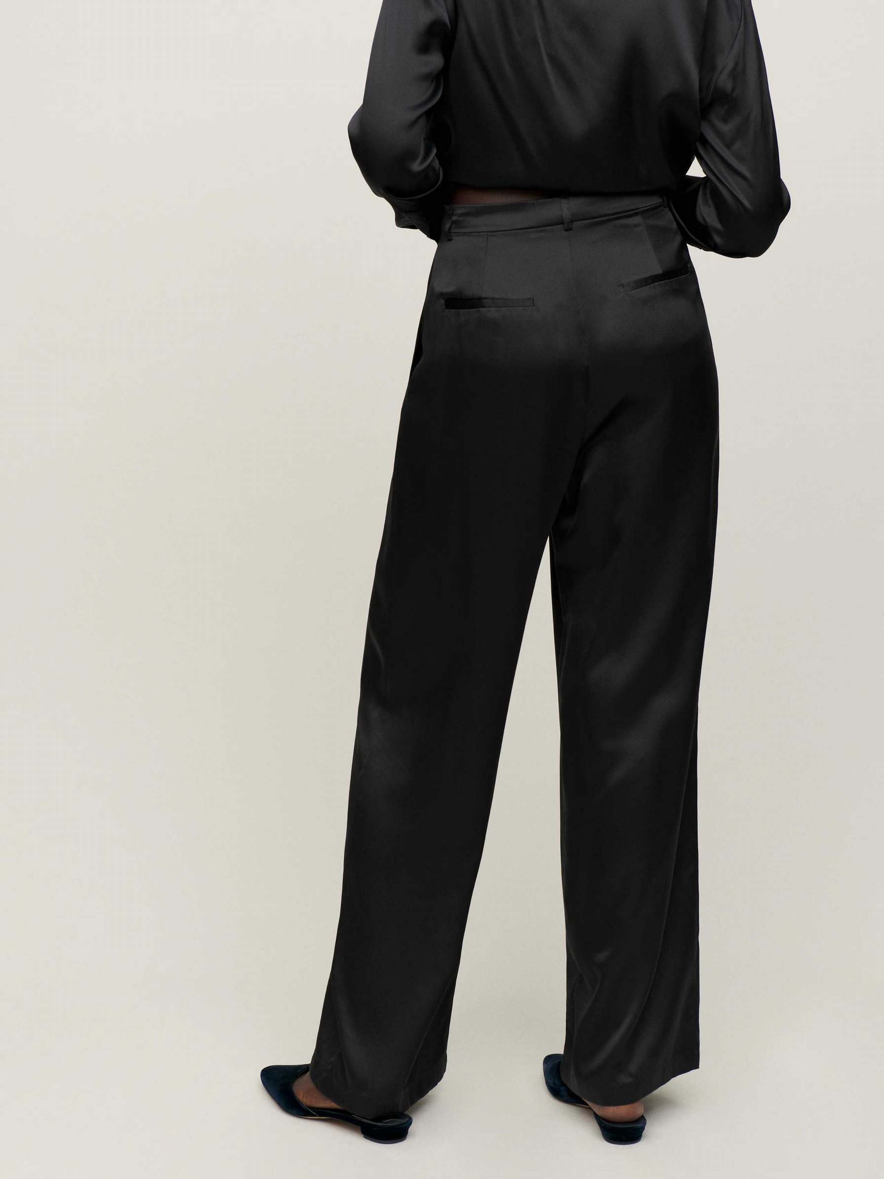 Women's Reformation Petites Willa Silk Pants Black | USA-421785