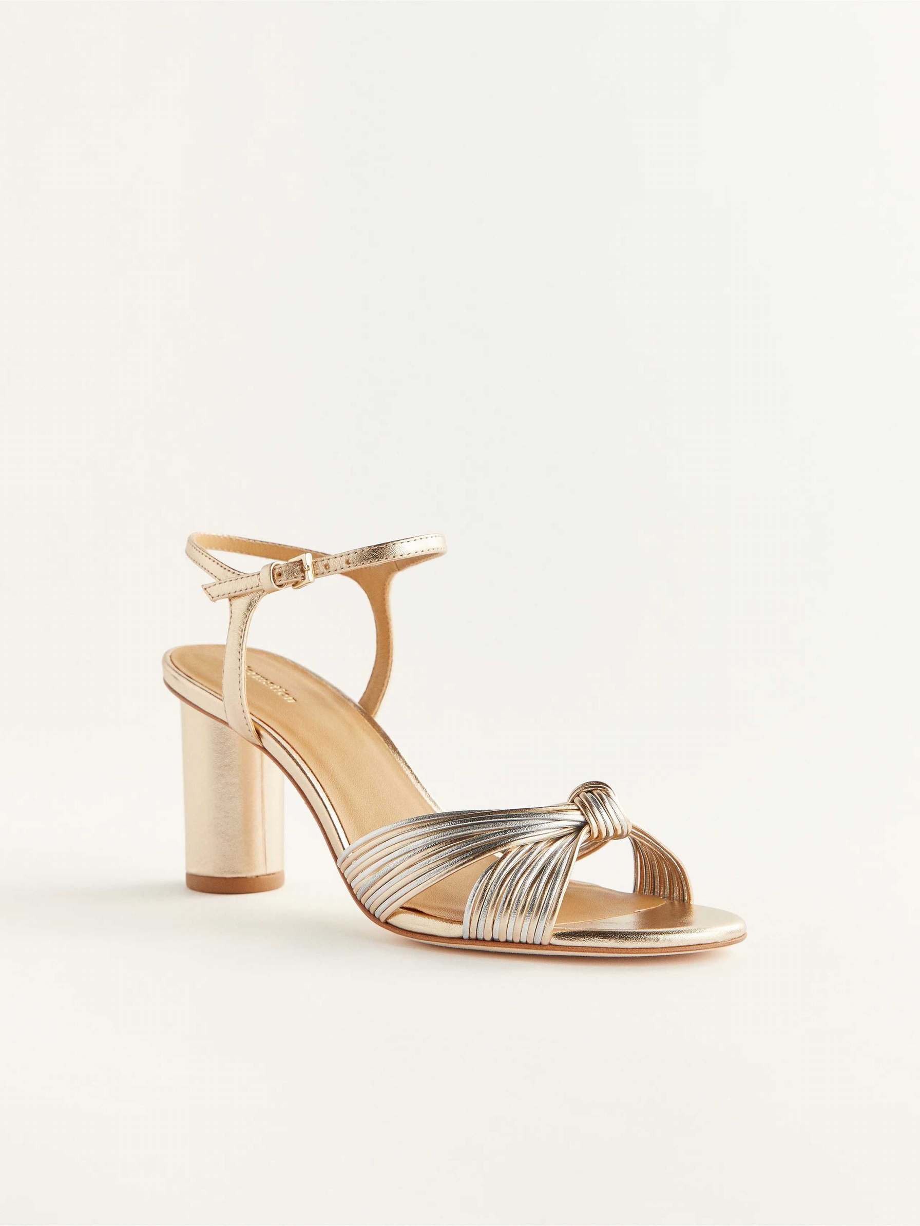 Women's Reformation Petra Cylinder Heels Gold / Silver | USA-701285