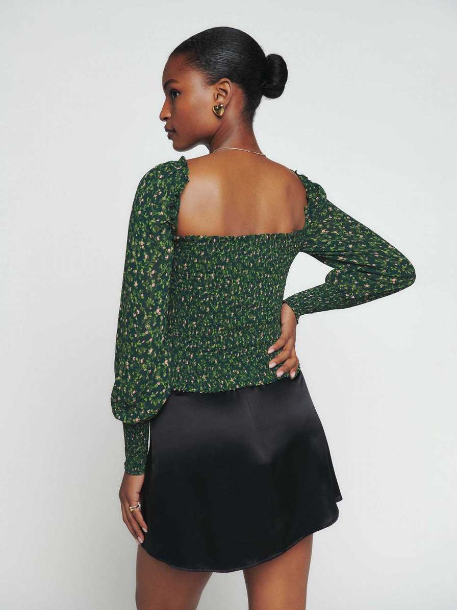 Women's Reformation Pinto Tops Dark Green | USA-830576