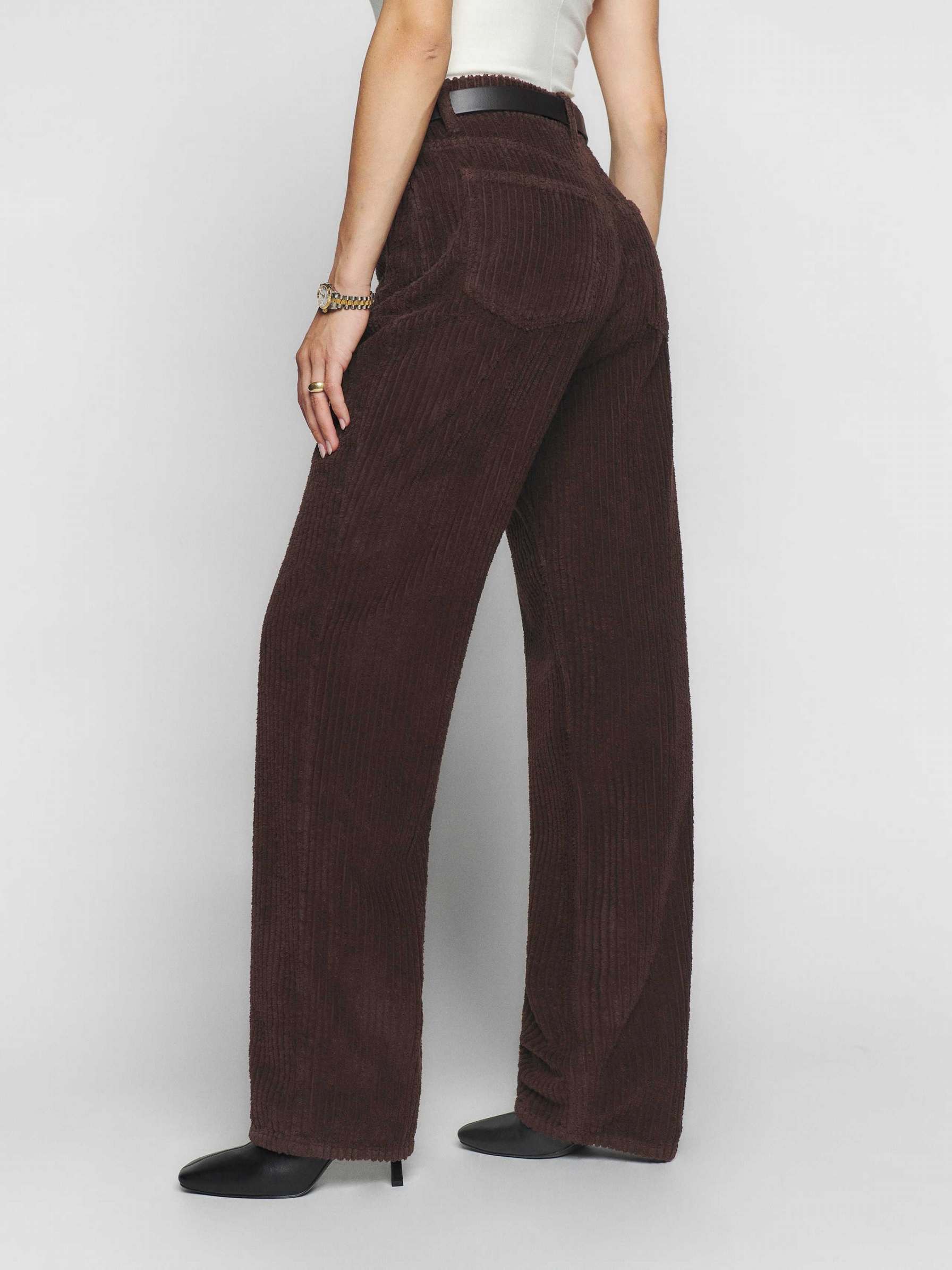 Women's Reformation Preston Pants Coffee | USA-5627401