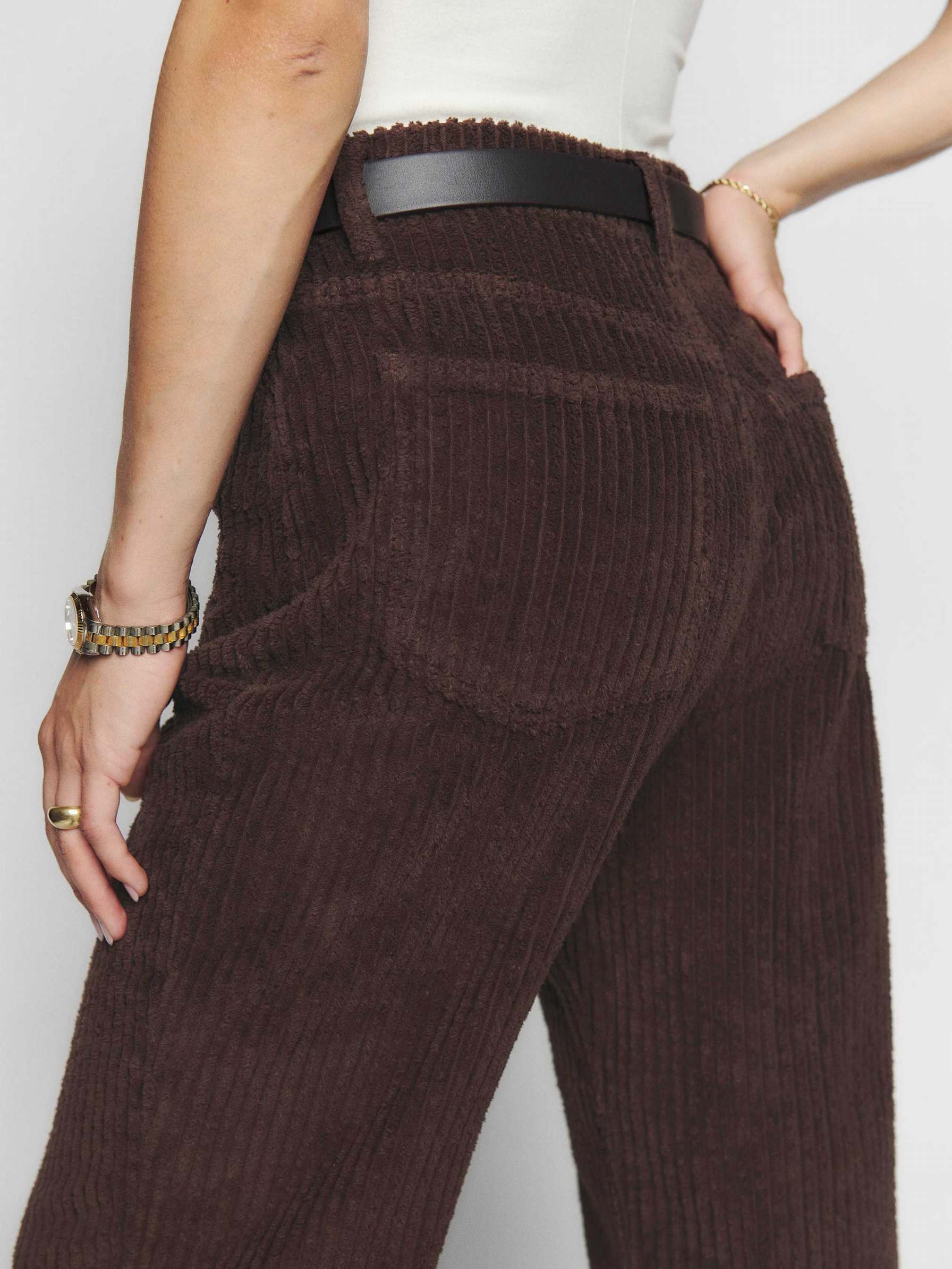 Women's Reformation Preston Pants Coffee | USA-5627401