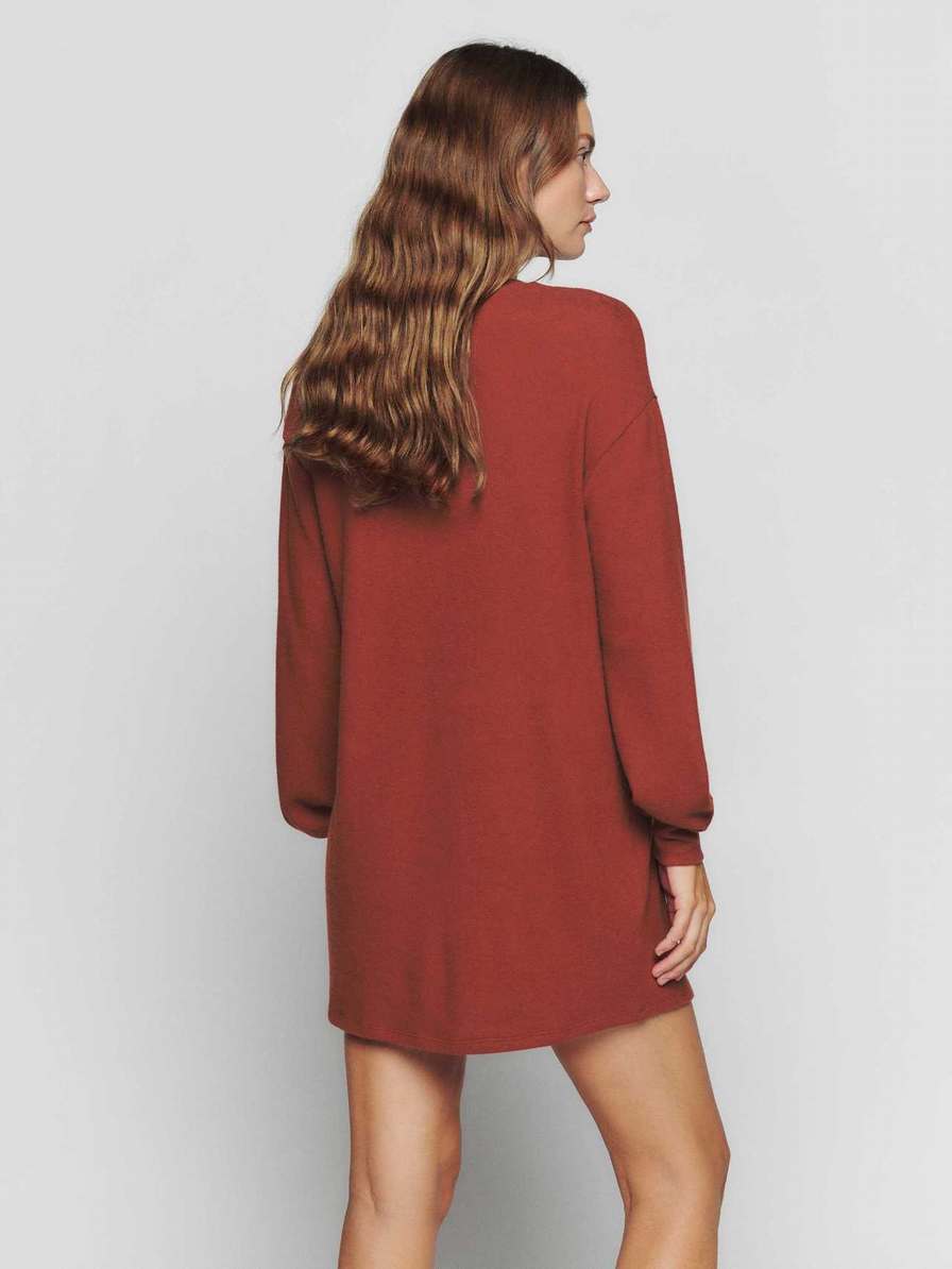 Women's Reformation Radlee Knit Dress Red | USA-3267048